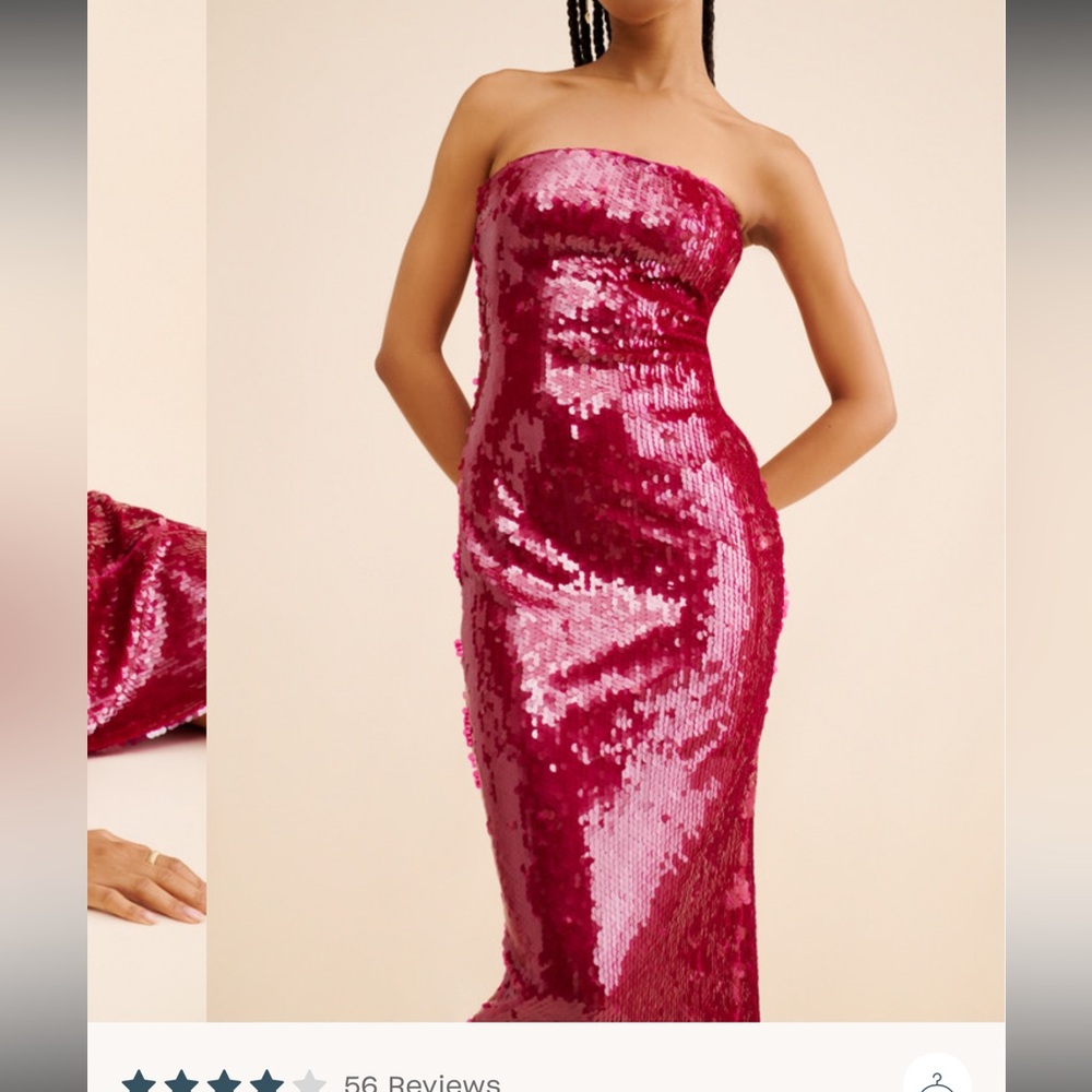 Anthropologie Strapless Sequin Dress/IF BY SEA - Maroon - Picture 3 of 7